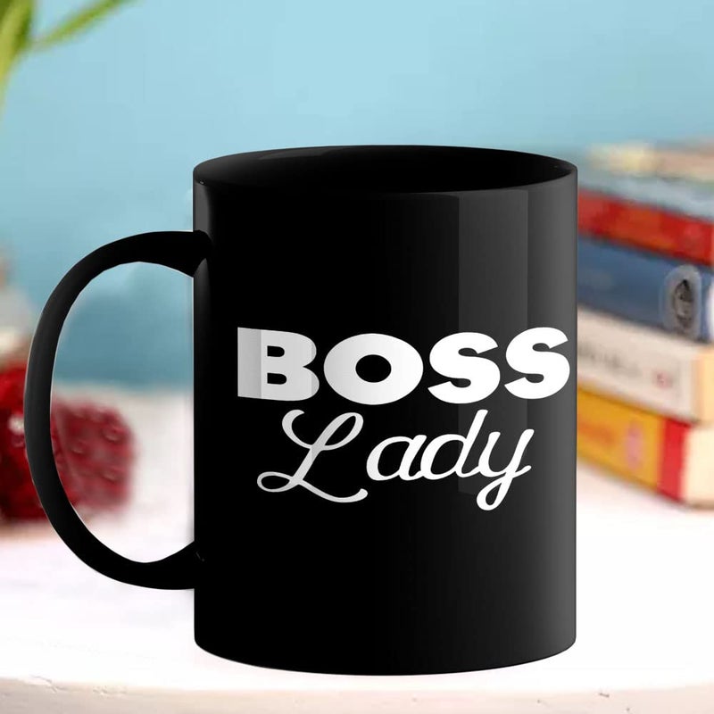 Happu Printed Ceramic Coffee Mug with Quotes Boss Lady Gift for Girlfriend Boys Friends Collegues Relatives Employees Cute Stylish Sister Family Mother Husband 325 ML 768BP - Image 3
