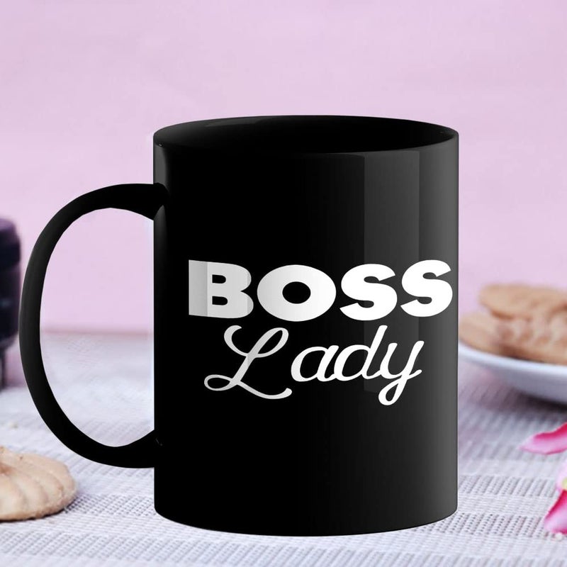 Happu Printed Ceramic Coffee Mug with Quotes Boss Lady Gift for Girlfriend Boys Friends Collegues Relatives Employees Cute Stylish Sister Family Mother Husband 325 ML 768BP - Image 4