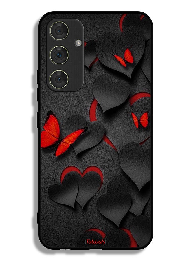 Tolwak Samsung Galaxy A54 5G Protective Case Cover Hearts And Butterflies Pattern - Image 1