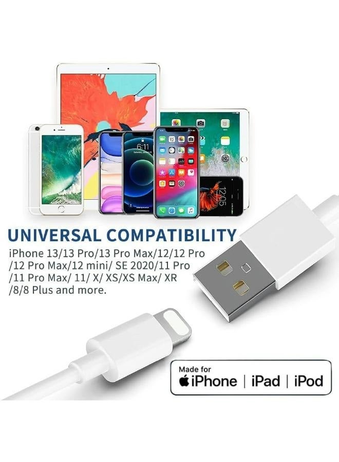 كابل شحن لايتينج للآيفون متوافق مع iPhone 14/14 Pro/14 Pro Max/13/13 Pro/13 Pro Max/12/12 Pro/SE/11/11 Pro/XS Max/XR/X/8/7/iPad, (قطعتين) - Image 2