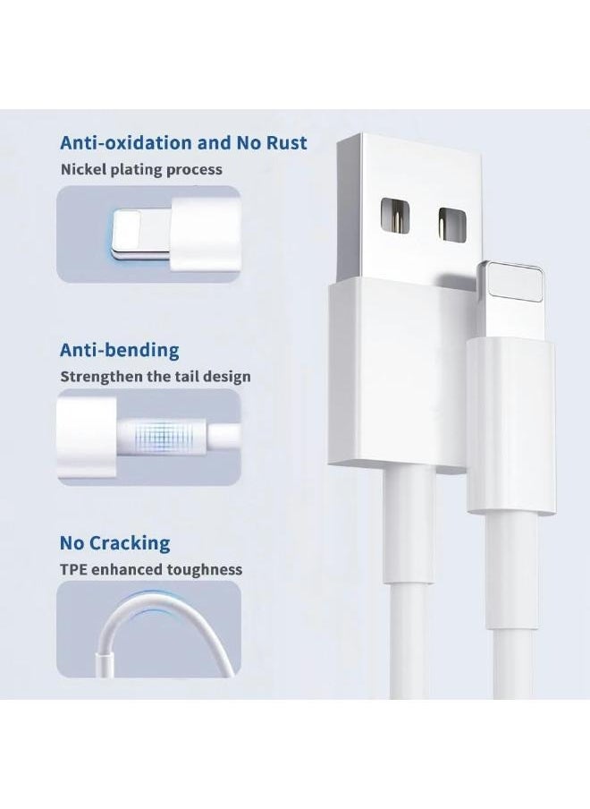 USB to Lightning Charging Cable for iPhone Compatible with iPhone 14/14 Pro/14 Pro Max/13/13 Pro/13 Pro Max/12/12 Pro/SE/11/11 Pro/XS Max/XR/X/8/7 /iPad, (2 pieces)