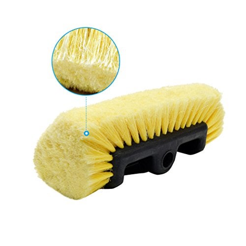 CARCAREZ 10" Car Wash Brush Head with Soft Bristle for Auto RV Truck Boat Camper Exterior Washing Cleaning, Yellow - Image 2