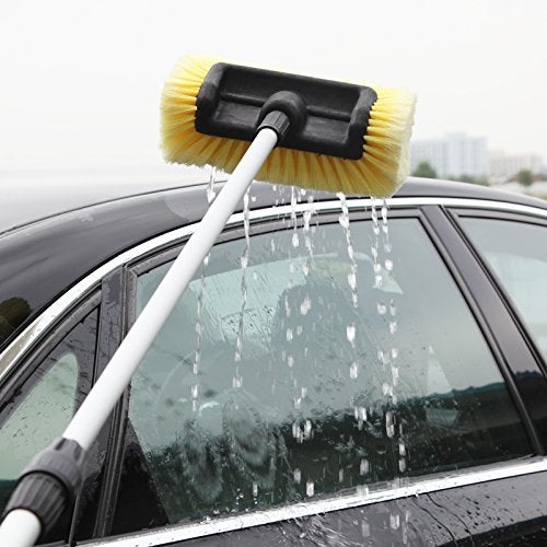 CARCAREZ 10" Car Wash Brush Head with Soft Bristle for Auto RV Truck Boat Camper Exterior Washing Cleaning, Yellow - Image 5