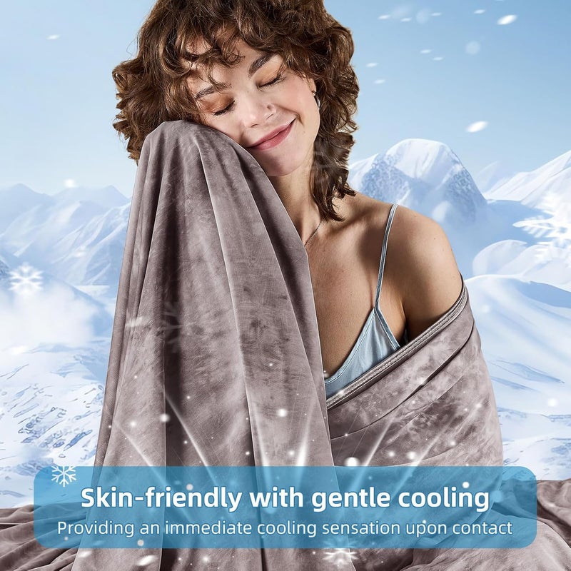 inhand Cooling Blanket King Size (60"x90"), Cooling Blankets for Hot Sleepers, Absorbs Heat to Keep Adults Cool for Summer Nights Sweats, Thin Cold Lightweight Blanket for Couch Bed, All Season Use - Image 3