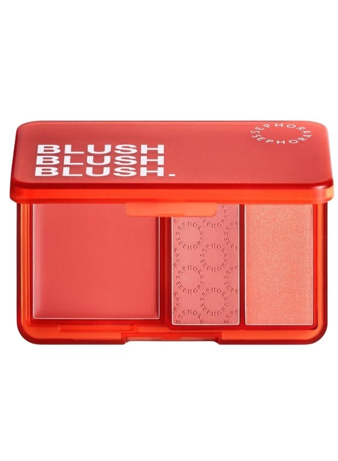 SEPHORA SEPHORA COLLECTION Blush Blush Blush Palette – Trio of Blushes – 02 Sunset Chaser - Bright Peach Blush Palette Shades | Cream & Powder Blush Formula – 7.7ml  - Image 1