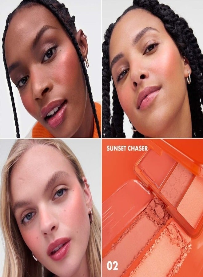 SEPHORA SEPHORA COLLECTION Blush Blush Blush Palette – Trio of Blushes – 02 Sunset Chaser - Bright Peach Blush Palette Shades | Cream & Powder Blush Formula – 7.7ml  - Image 2