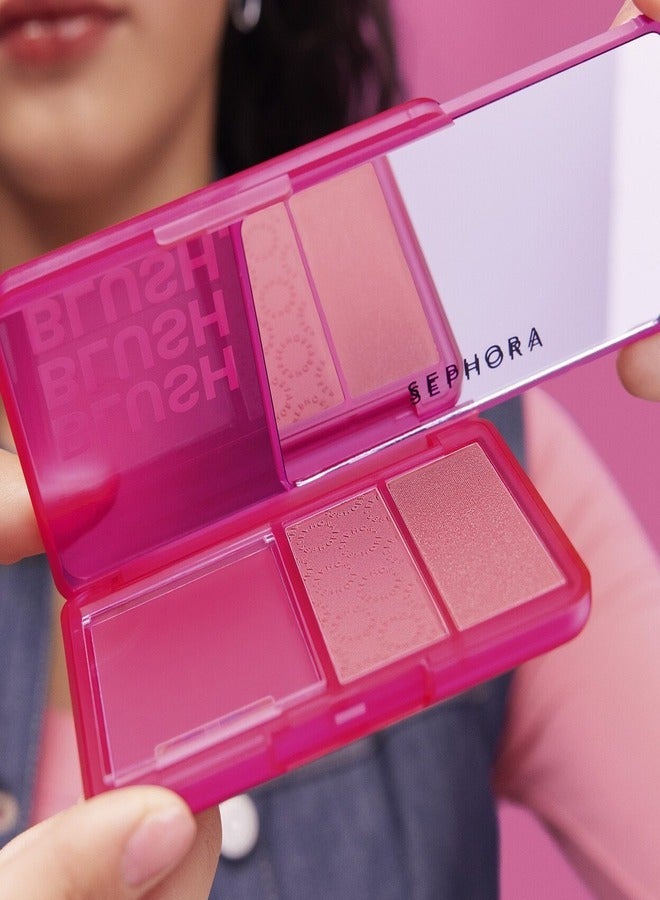 SEPHORA SEPHORA COLLECTION Blush Blush Blush Palette – Trio of Blushes – 02 Sunset Chaser - Bright Peach Blush Palette Shades | Cream & Powder Blush Formula – 7.7ml  - Image 4