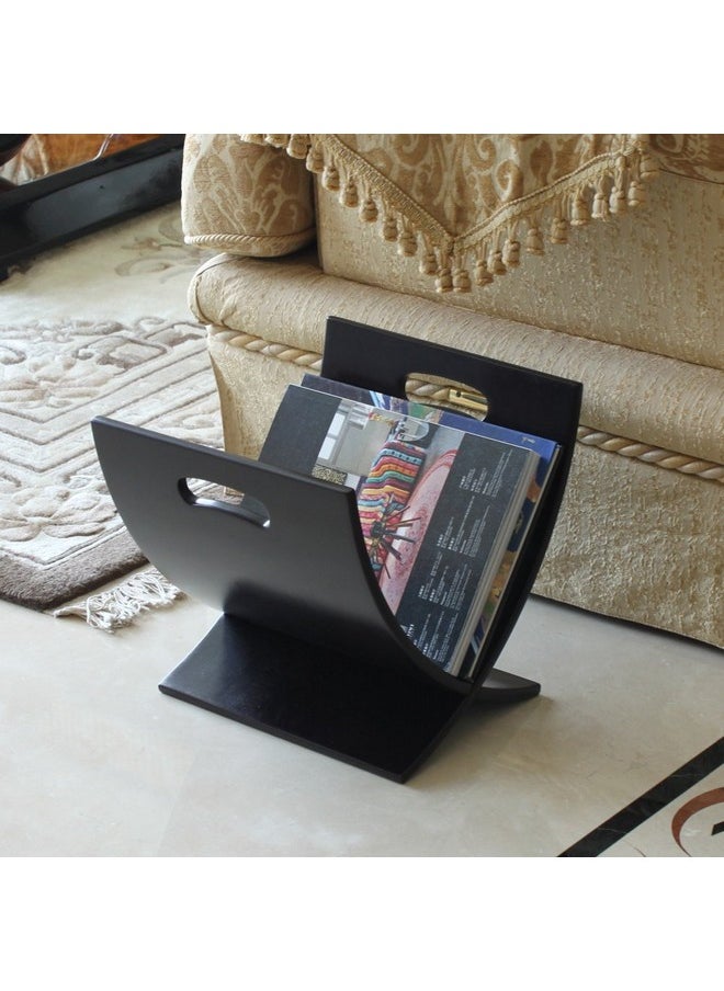Oceanstar - Contemporary Wooden Magazine Rack Espresso - Image 1