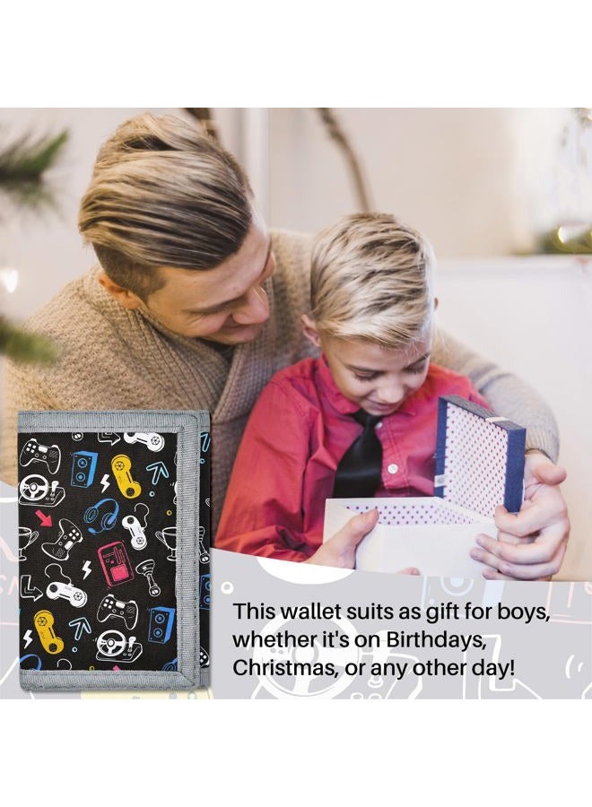 Lattlefnki Kids Wallet for Boys, Boys Wallets for Kids 4-12 Trifold Wallet with Zippered Coin Pocket and Card Holders, Birthday Christmas Gifts Wallet - Game Console - Image 5