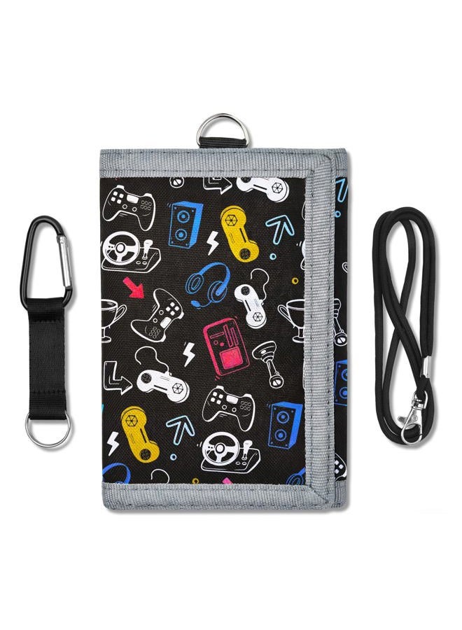Lattlefnki Kids Wallet for Boys, Boys Wallets for Kids 4-12 Trifold Wallet with Zippered Coin Pocket and Card Holders, Birthday Christmas Gifts Wallet - Game Console - Image 1
