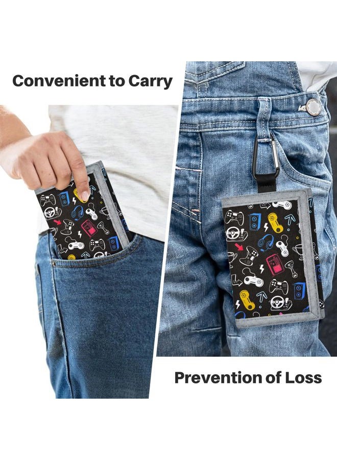 Lattlefnki Kids Wallet for Boys, Boys Wallets for Kids 4-12 Trifold Wallet with Zippered Coin Pocket and Card Holders, Birthday Christmas Gifts Wallet - Game Console - Image 4