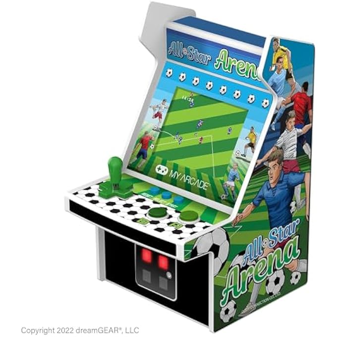 DGUNL-4125 ALL-STAR ARENA MICRO PLAYER: MINI MACHINE WITH 307 GAMES, FULLY PLAYABLE, 6.75" COLLECTIBLE, COLOR DISPLAY, SPEAKER, VOLUME BUTTONS, BATTERY OR USB-C POWERED - Image 1