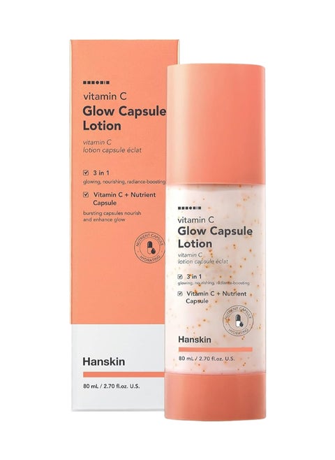 Hanskin Vitamin C Glow Capsule Lotion, 3 In 1 Glowing, Nourishing, Radiance Boosting