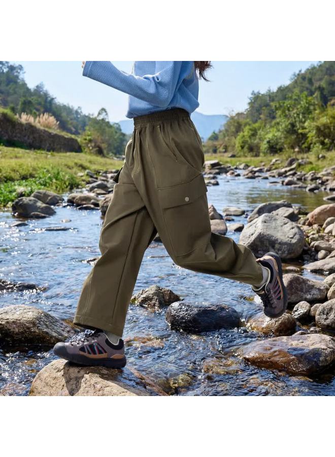 Ebaer Kids Casual Pants Spring Autumn Girls Outdoor Straight Pants Boys Sports Trousers Mountain Green 130 - Image 2