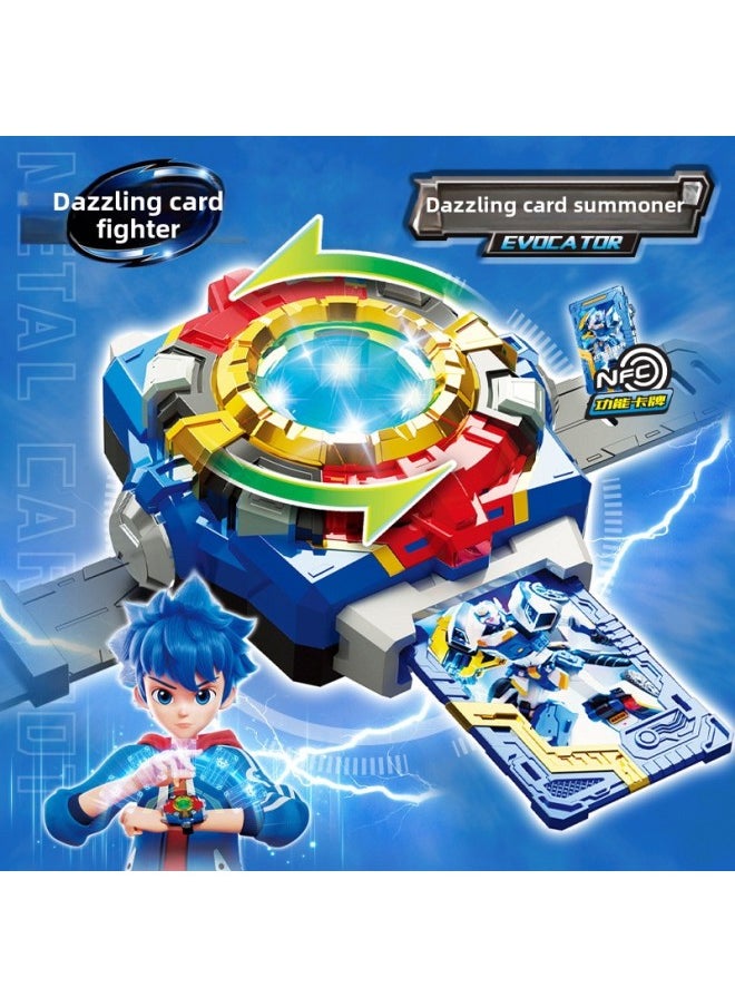 Generic - Dazzle Card Fighter Dazzle Blue Lightning Deformation Super Dazzle Light King Xuan Iron War God Fire Shura Deep Sea Sky Anchor Toy-Color:Flame Lion 8131 - Image 1