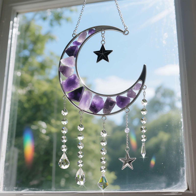 kehail 20Pcs 4 Shapes Clear Glass Crystal Prisms Hanging Assortment, Teardrop & Icicle Chandelier Replacement Parts with Hooks, Multi-Shape Suncatchers for Windows Lamps Christmas Tree Home Party Decor - Image 5