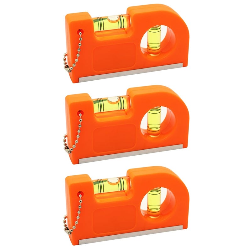 3 قطع مصغرة لمستوى الروح الجيبية أداة معدنية سلسلة مفاتيح فقاعة مستوى الأرض - Image 2