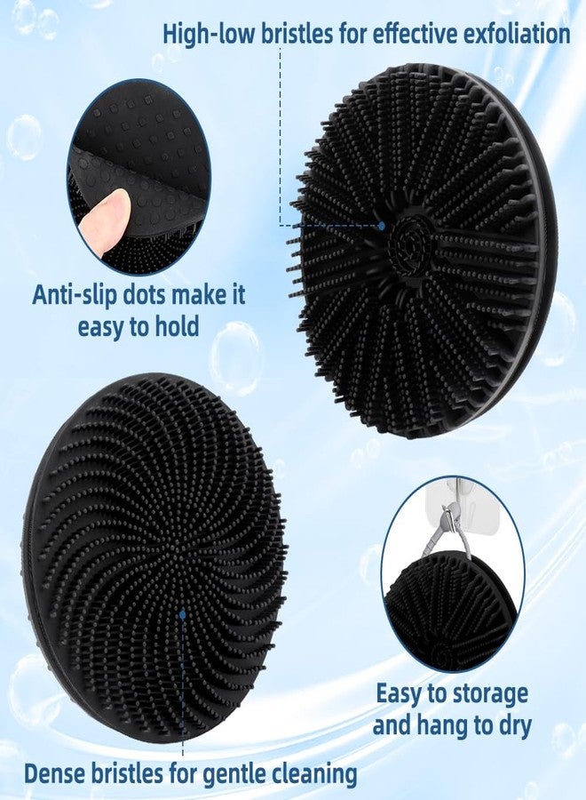 VToALARD Silicone Body Scrubber, 2pcs Dual-Sided Silicone Loofah 2-in-1 Silicones Shower Scrubbers Exfoliating Body Scrubber for Women Men Soft Silicones Bath Shower Brush for All Skin Lather Well (Pink&Black) - Image 4
