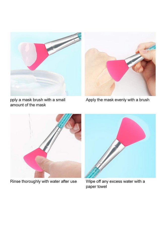 Filfeel 4 Pieces Silicone Facial Mask Brushesface Care Mud Mixing Applicator Makeup Brush - Image 5