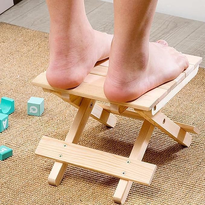 FEELING MALL Shower StoolSquare Shower Seat Bench Wooden Stool Shower Bench Folding Stool Seat Stool Multfunctional for BathroomLiving RoomBedroomLaundry Room or Garden Fishing - Image 4