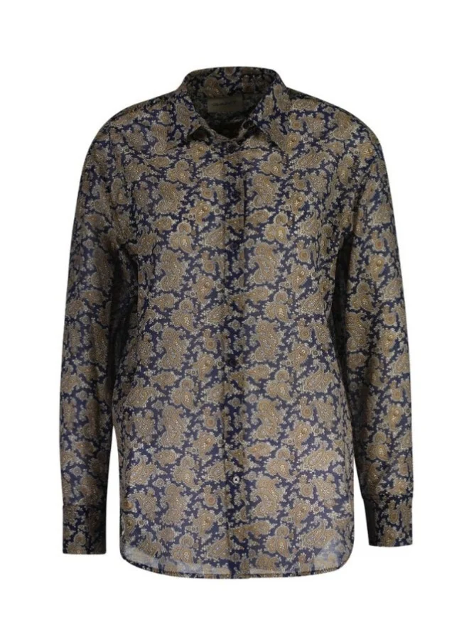 غانت Gant Relaxed Fit Paisley Cotton Silk Shirt