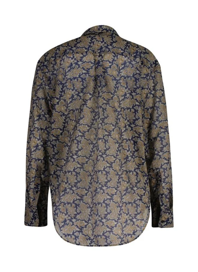 غانت Gant Relaxed Fit Paisley Cotton Silk Shirt