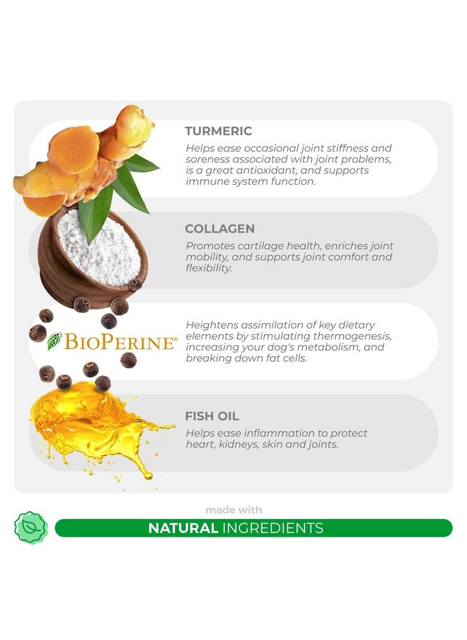 Coco and Luna Turmeric Curcumin for Dogs - 90 Soft Chews - with Collagen, BioPerine and Fish Oil - Hip & Joint Support, Ease Inflammation, Antioxidant, Cardiovascular & Liver Support.  - Image 4