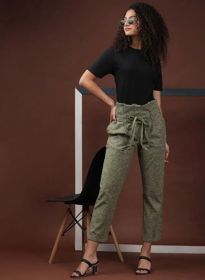Freehand  Women Straight Fit Solid High Rise Pant for Women | Best Price UAE