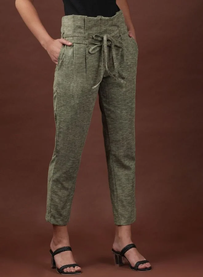 Freehand  Women Straight Fit Solid High Rise Pant for Women | Best Price UAE