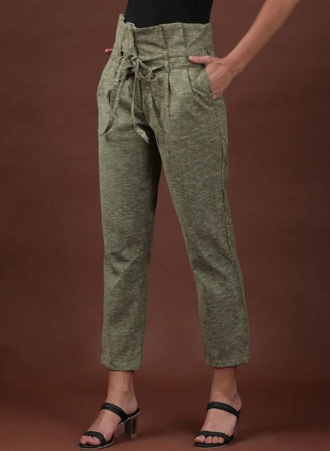 Freehand  Women Straight Fit Solid High Rise Pant for Women | Best Price UAE