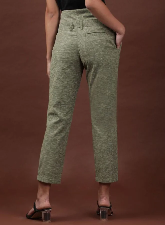 Freehand  Women Straight Fit Solid High Rise Pant for Women | Best Price UAE