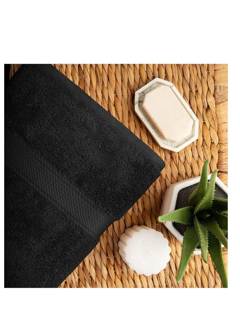 Banotex Set of 2 Egyptian cotton towels size 50×100 black color - Image 2