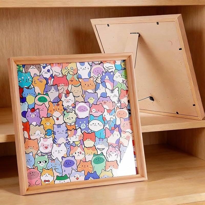 DIY Paintable Cat Shaped Wooden Puzzle Photo Frame 12 Colors For Home Decor Craft Lovers - Image 3