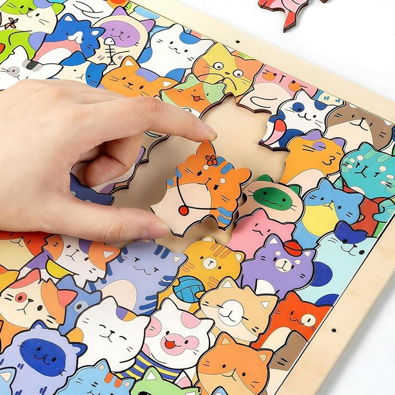 DIY Paintable Cat Shaped Wooden Puzzle Photo Frame 12 Colors For Home Decor Craft Lovers - Image 4