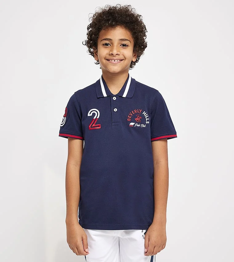 بيفرلي هيلز بولو كلوب تيشيرت بولو بأكمام قصيرة مطرز
