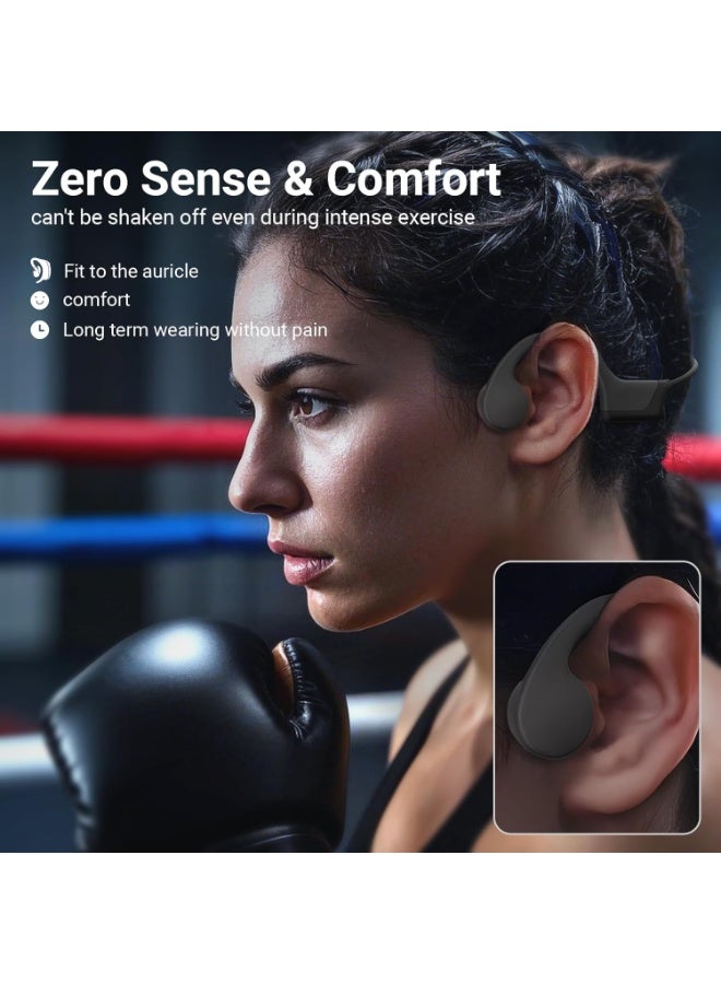 2026 New Bluetooth Bone Conduction Headphones, Open-Ear Design, Sweatproof u0026 Waterproof, HD Stereo Sound, 10Hrs Playtime, Lightweight for Running，Office，Daily Life (Gray-Black) - Image 2