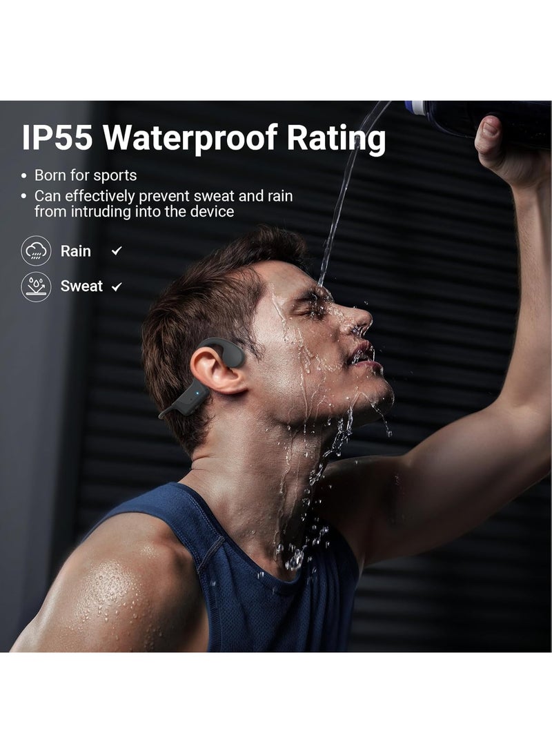 2026 New Bluetooth Bone Conduction Headphones, Open-Ear Design, Sweatproof u0026 Waterproof, HD Stereo Sound, 10Hrs Playtime, Lightweight for Running，Office，Daily Life (Gray-Black) - Image 3