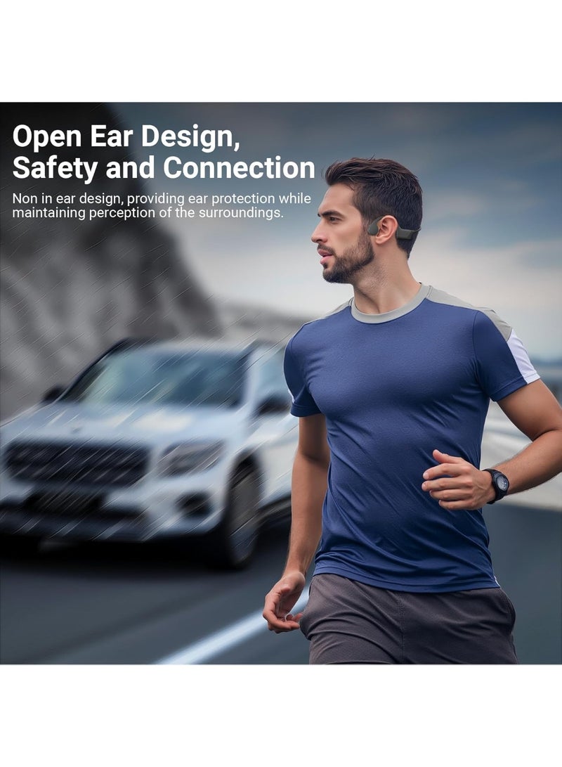 2026 New Bluetooth Bone Conduction Headphones, Open-Ear Design, Sweatproof u0026 Waterproof, HD Stereo Sound, 10Hrs Playtime, Lightweight for Running，Office，Daily Life (Gray-Black) - Image 4