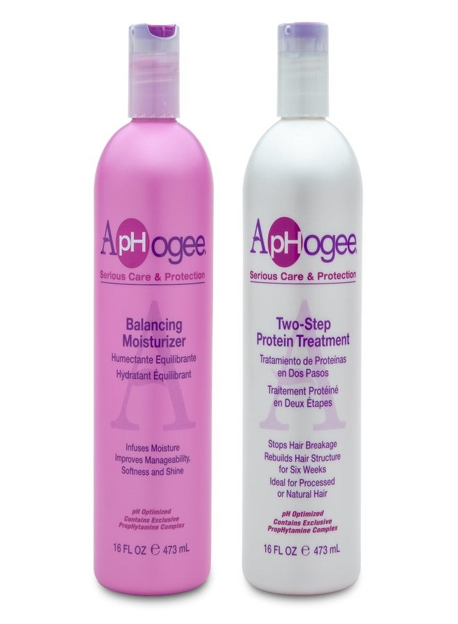 Aphogee Hair Care Double Bundle – Two-Step Protein Treatment (16 fl oz) & Balancing Moisturizer (16 fl oz) - Image 1