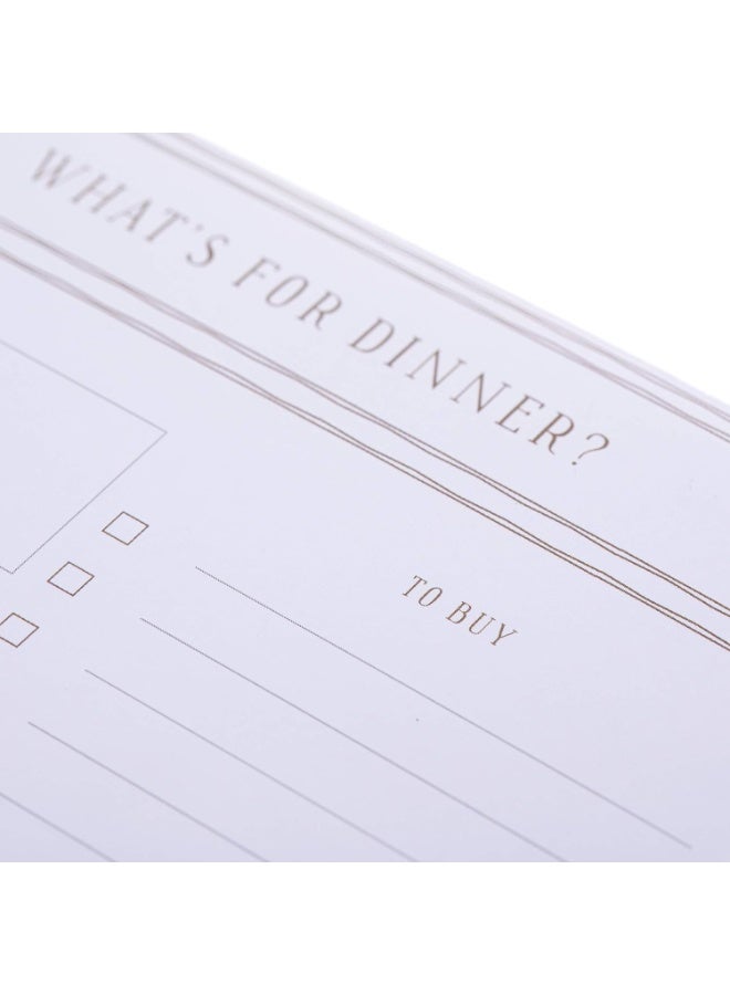 Graphique Large Magnetic Notepad, Gold Stripesâ€“150 Sheets, 6â€ x 8â€â€“Front Says,â€œWhatâ€™s For Dinnerâ€, Sticks to Any Magnetic Surface, Perfect for Shopping Lists, Makes a Great Gift (MLN002) - Image 3