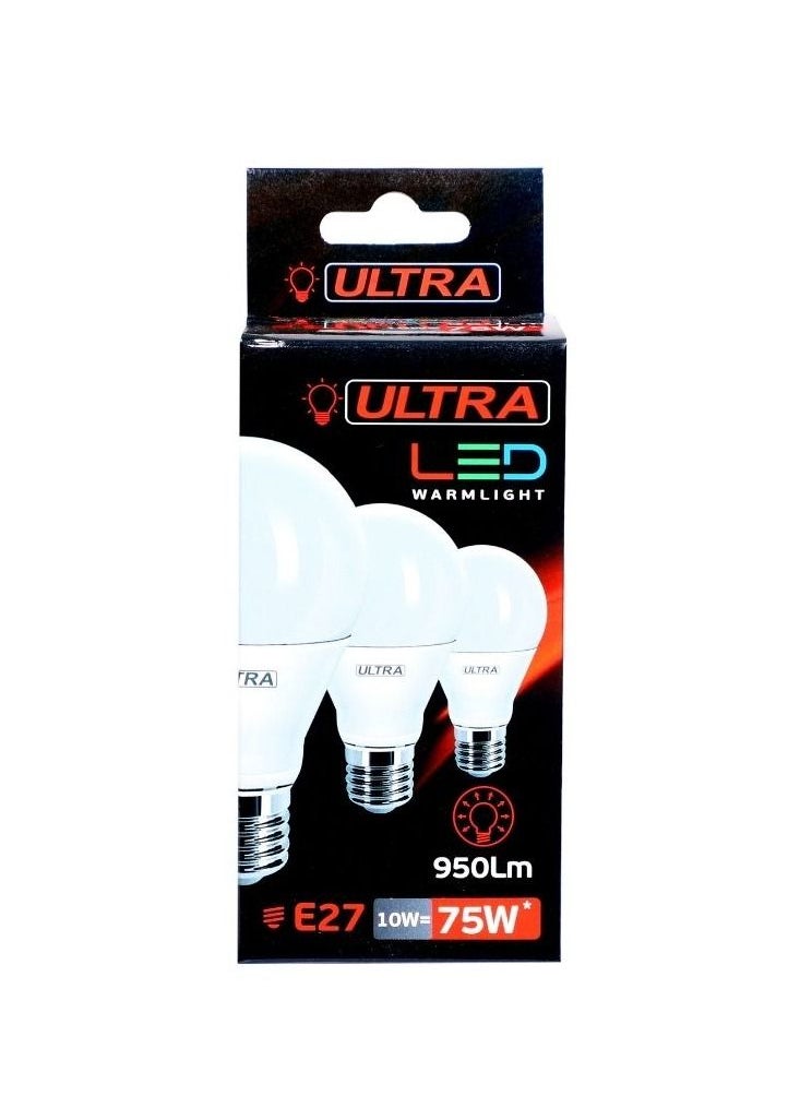 ULTRA LED - Essential LED Bulb - A60 10W E27 Capbase 3000K - Warm Light - Image 1