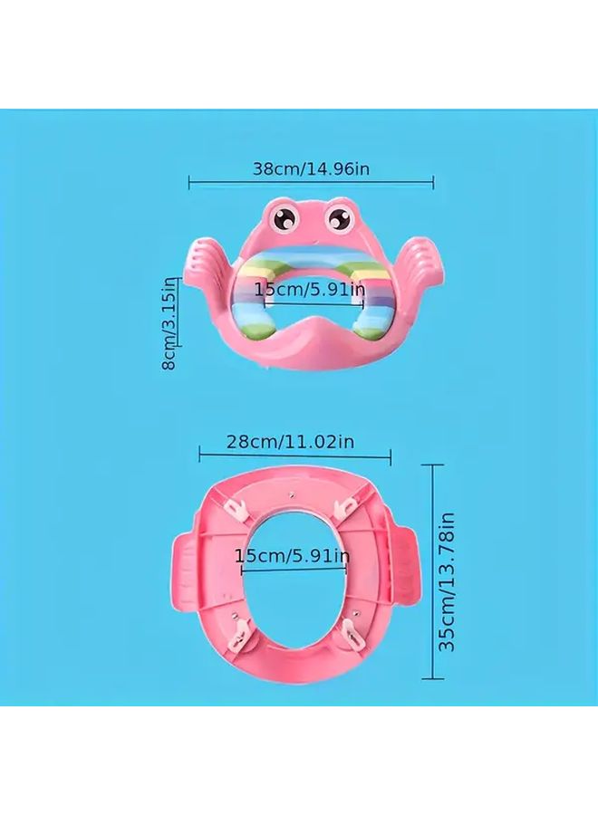 Blue Childrens Potty Training Toilet With Non Slip Base And Soft Padding - Image 2