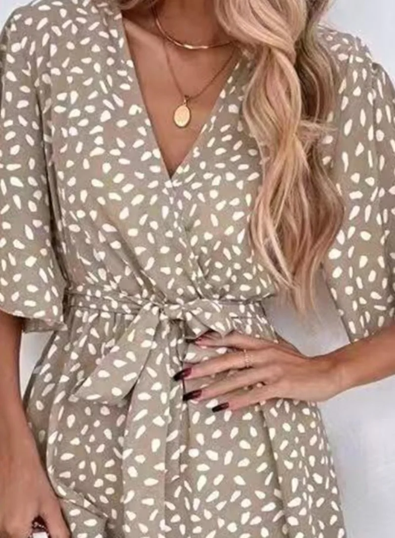 يونيكي Brown Animal Printed Fit  Flare Mini Dress