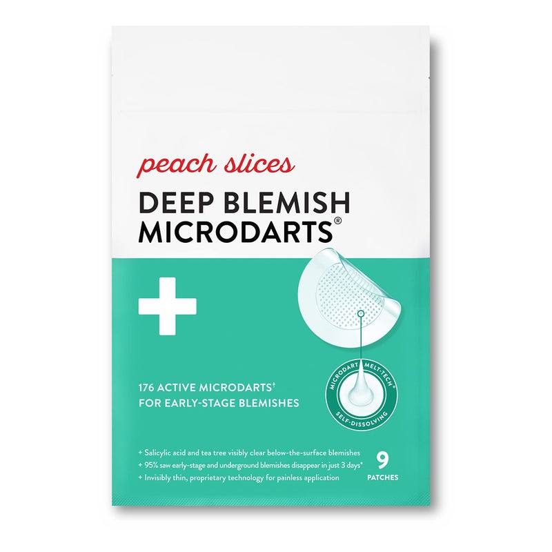 Peach Slices - Deep Blemish Microdarts (9 ct) - Early Stage Pimple Patches for Face - Salicylic Acid, Niacinamide, Hyaluronic Acid, Tea Tree Oil & Cica - Vegan, Cruelty Free, Korean Skin Care & Beauty - Image 1