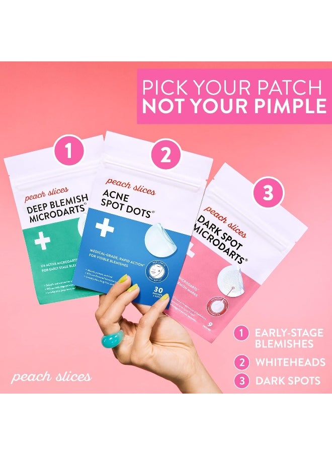 Peach Slices - Microdart-Hydrocolloid Fast Acting Deep Blemish Acne Patches - Set Of 9 - Image 1