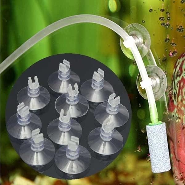 VAYINATO® Aquarium Airline Tubing Suction Cup Transparent, 20 Pcs - Fish Tank Air Hose Suction Cup Holder Connector - Aquaculture Aeration Setup Accessories by Petzlifeworld - Image 1
