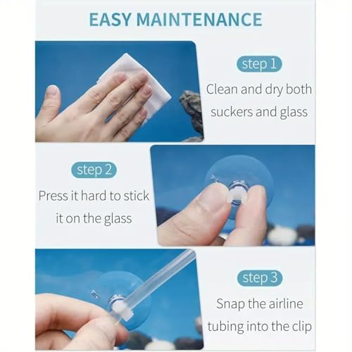 VAYINATO® Aquarium Airline Tubing Suction Cup Transparent, 20 Pcs - Fish Tank Air Hose Suction Cup Holder Connector - Aquaculture Aeration Setup Accessories by Petzlifeworld - Image 5