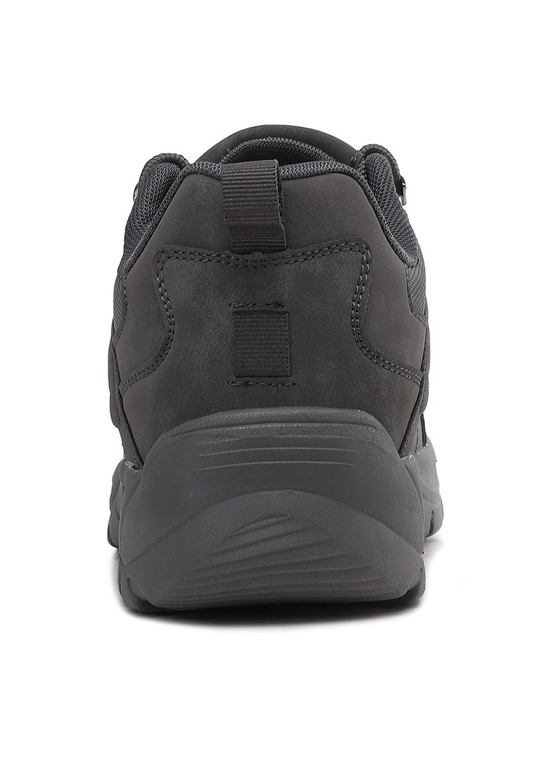 Sky View SKYVIEW Men's Waterproof Hiking Shoes Synthetic Leather Travel Shoes Comfortable Lightweight Anti Slip Low Tops Outdoor Walking Work Shoes Grey - Image 4