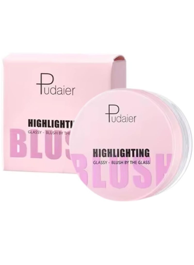 pudaier Clear Highlighting Blush for Cheek Moisturizing Blush and Lips Balm Color Changing Blush Multi use Cream Liquid Waterproof Gel for Cheeks and Lips Glossy Shiny Finish Makeup Blush 01 - Image 1
