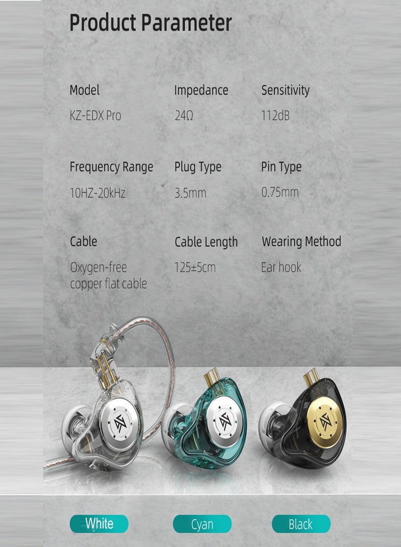 KZ EDX Pro X In-Ear Stage Monitor Headphone with Dual Magnetic Dynamic Unit, Shock Bass, and Detachable  Cable - Image 4